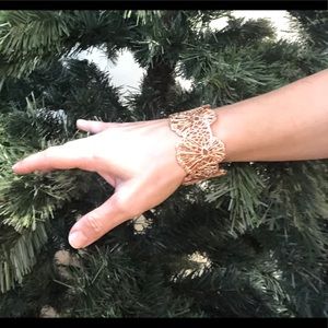 Stella & Dot Geneva Rose Gold Lace Cuff Bracelet